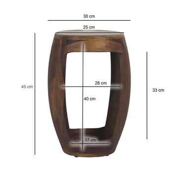 Ivouna Sidebord 30 cm - varm mørkebrun - Møbler - Borde - Aflastningsbord - Lampebord