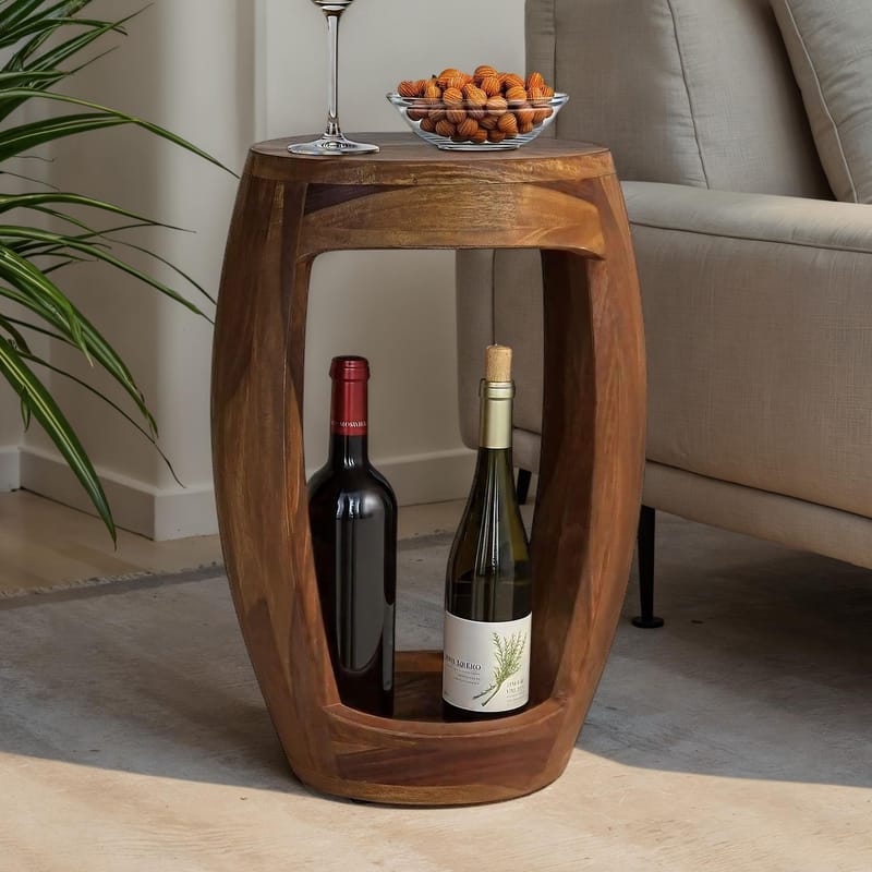 Ivouna Sidebord 30 cm - varm mørkebrun - Møbler - Borde - Aflastningsbord - Lampebord