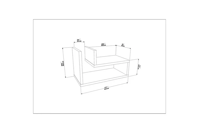 Jarlech Natbord 45 cm - Rød - Møbler - Borde - Aflastningsbord - Sengebord