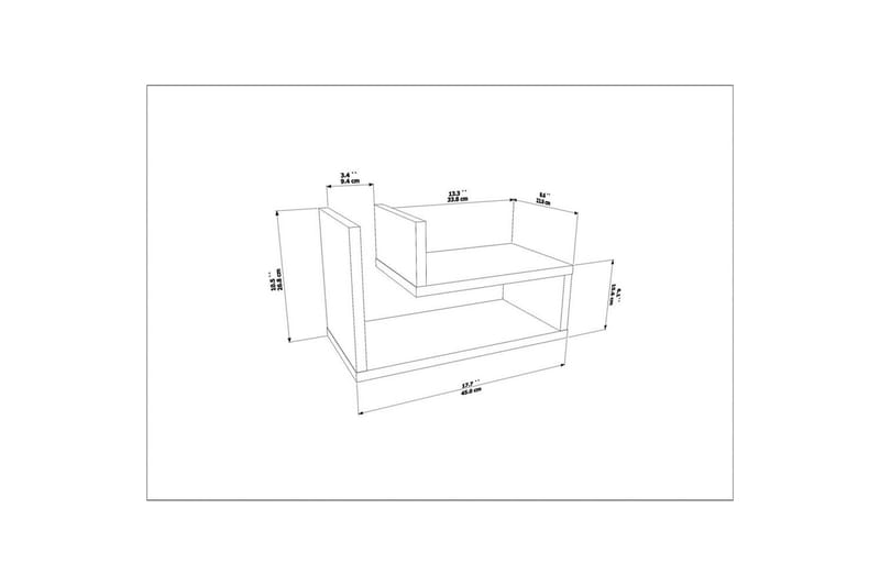 Jarlech Natbord 45 cm - Rød - Møbler - Borde - Aflastningsbord - Sengebord