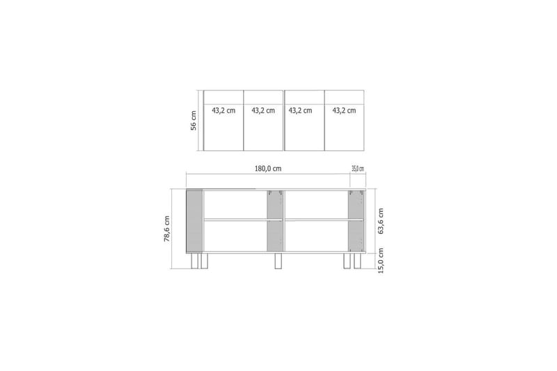 Jasvindir Konsolbord 180 cm - Brun/Hvid - Møbler - Borde - Aflastningsbord - Entrébord