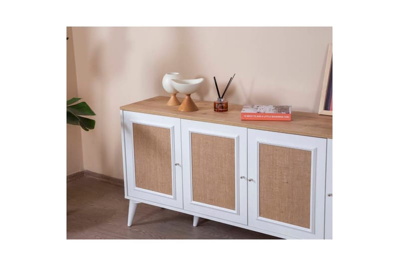Jatinder Konsolbord 80 cm - Mellemfarvet træ/Hvid - Møbler - Borde - Aflastningsbord - Entrébord