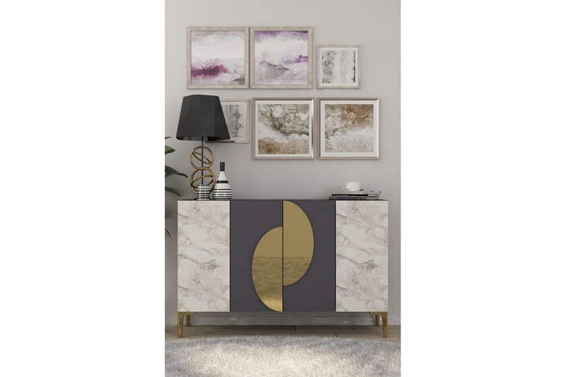 Jorel Konsolbord 120 cm - Antracit/Guld - Møbler - Borde - Aflastningsbord - Entrébord