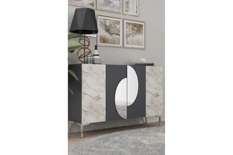 Jorel Konsolbord 120 cm - Antracit/Sølv - Møbler - Borde - Aflastningsbord - Entrébord