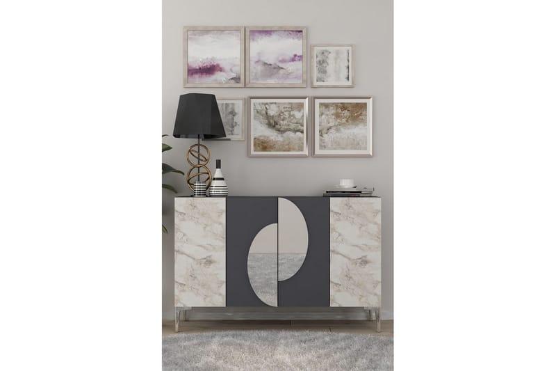 Jorel Konsolbord 120 cm - Antracit/Sølv - Møbler - Borde - Aflastningsbord - Entrébord