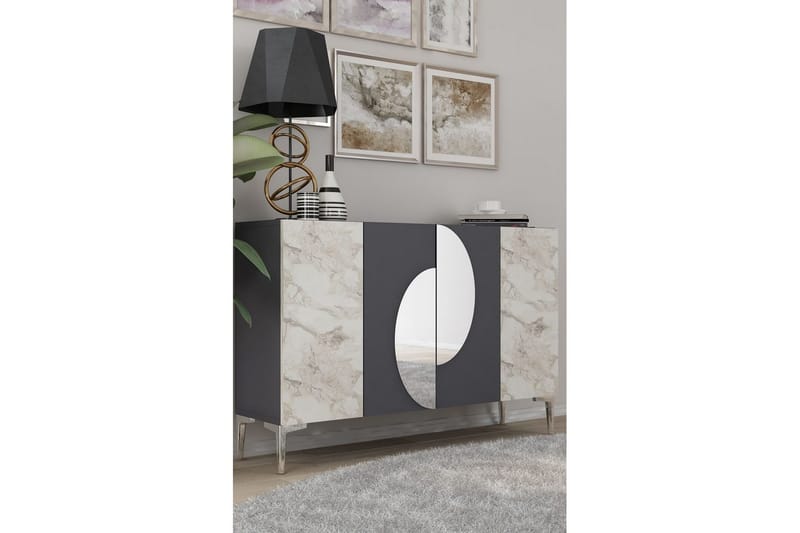 Jorel Konsolbord 120 cm - Antracit/Sølv - Møbler - Borde - Aflastningsbord - Entrébord