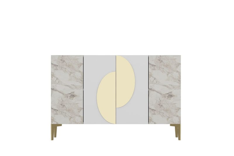 Jorel Konsolbord 120 cm - Hvid/Guld - Møbler - Borde - Aflastningsbord - Entrébord