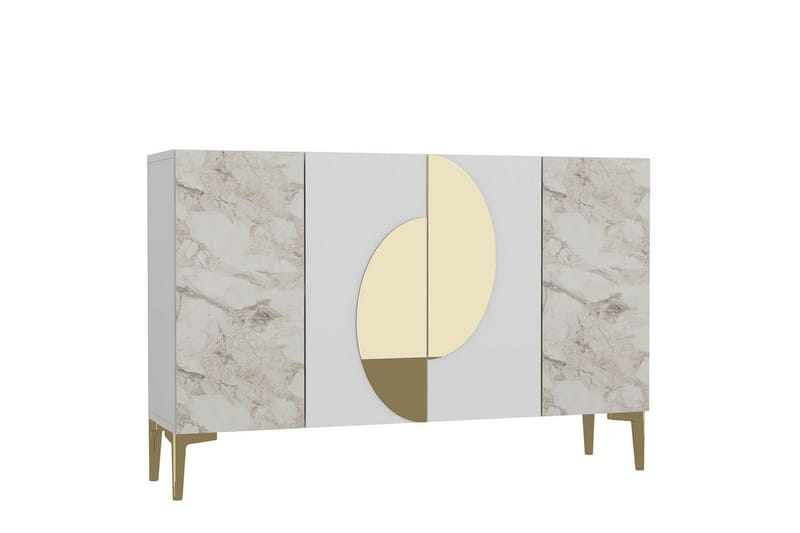 Jorel Konsolbord 120 cm - Hvid/Guld - Møbler - Borde - Aflastningsbord - Entrébord