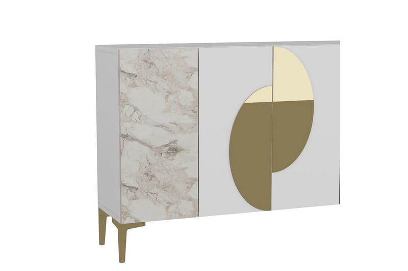 Jorel Konsolbord 120 cm - Hvid/Guld - Møbler - Borde - Aflastningsbord - Entrébord