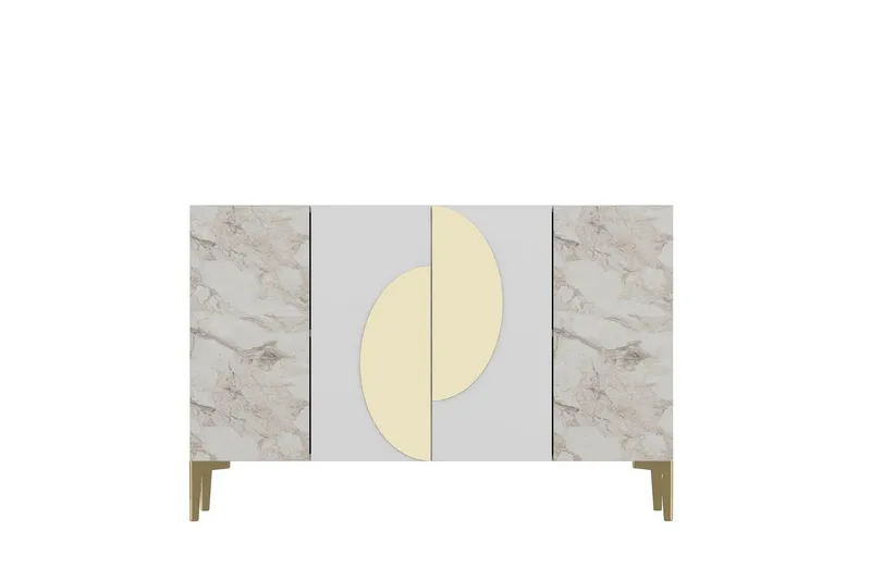 Jorel Konsolbord 120 cm, Hvid/Guld