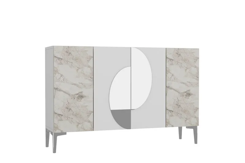 Jorel Konsolbord 120 cm - Hvid/Sølv - Møbler - Borde - Aflastningsbord - Entrébord