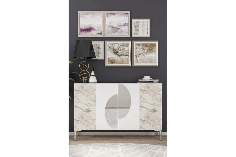 Jorel Konsolbord 120 cm - Hvid/Sølv - Møbler - Borde - Aflastningsbord - Entrébord