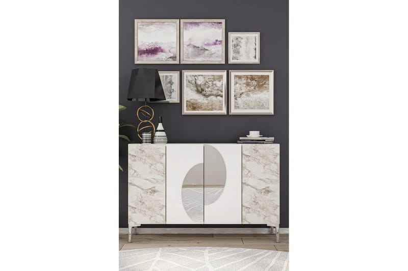 Jorel Konsolbord 120 cm - Hvid/Sølv - Møbler - Borde - Aflastningsbord - Entrébord