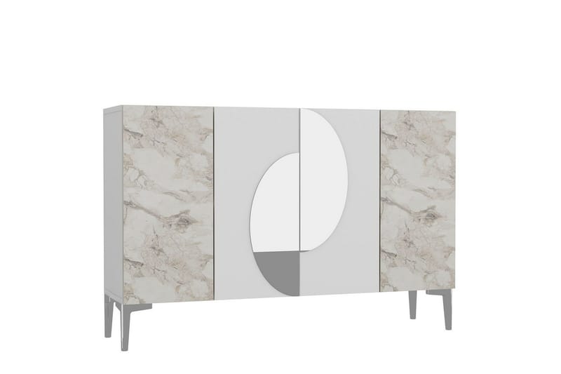 Jorel Konsolbord 120 cm - Hvid/Sølv - Møbler - Borde - Aflastningsbord - Entrébord