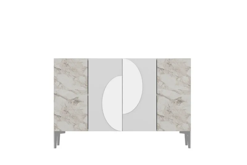 Jorel Konsolbord 120 cm, Hvid/Sølv