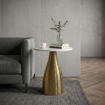Junara Sidebord 40 cm - Hvid og guld - Møbler - Borde - Aflastningsbord - Lampebord