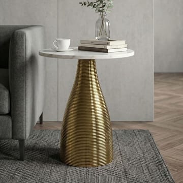 Junara Sidebord 40 cm - Hvid og guld - Møbler - Borde - Aflastningsbord - Lampebord