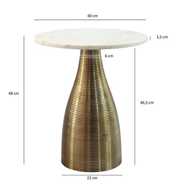 Junara Sidebord 40 cm - Hvid og guld - Møbler - Borde - Aflastningsbord - Lampebord