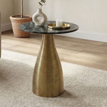 Junara Sidebord 40 cm - Mørkegrøn og guld - Møbler - Borde - Aflastningsbord - Lampebord