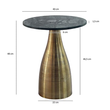 Junara Sidebord 40 cm - Mørkegrøn og guld - Møbler - Borde - Aflastningsbord - Lampebord