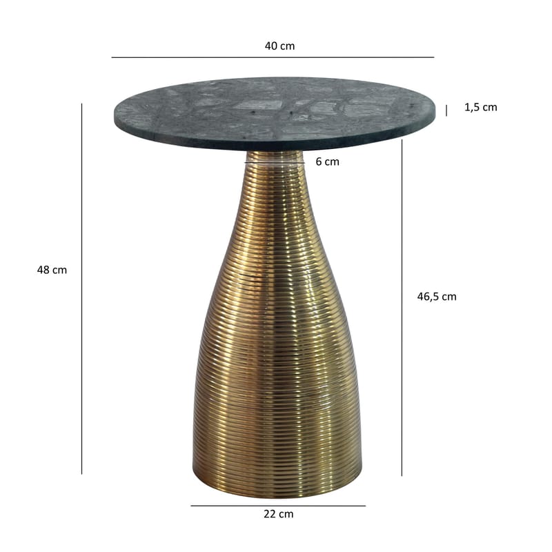 Junara Sidebord 40 cm - Mørkegrøn og guld - Møbler - Borde - Aflastningsbord - Lampebord