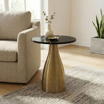Junara Sidebord 40 cm - Sort og guld - Møbler - Borde - Aflastningsbord - Lampebord