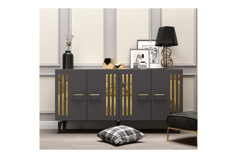 Junes Konsolbord 150 cm - Guld/Antracit - Møbler - Borde - Aflastningsbord - Entrébord