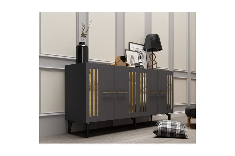 Junes Konsolbord 150 cm - Guld/Antracit - Møbler - Borde - Aflastningsbord - Entrébord