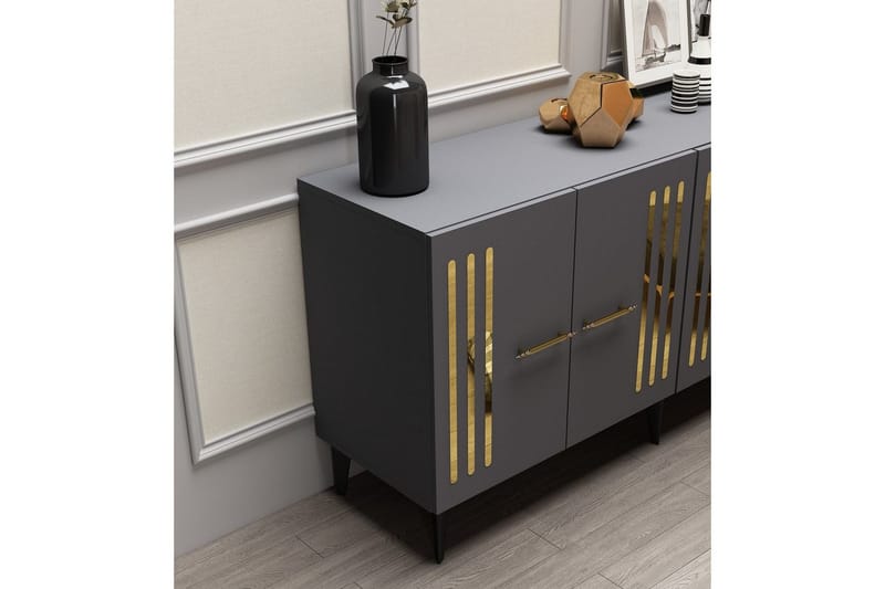 Junes Konsolbord 150 cm - Guld/Antracit - Møbler - Borde - Aflastningsbord - Entrébord