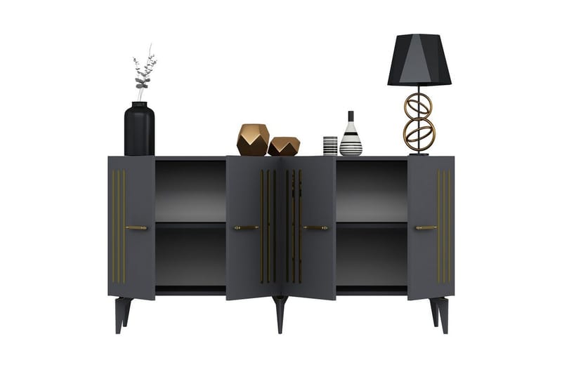 Junes Konsolbord 150 cm - Guld/Antracit - Møbler - Borde - Aflastningsbord - Entrébord