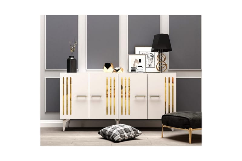 Junes Konsolbord 150 cm - Guld/Hvid - Møbler - Borde - Aflastningsbord - Entrébord