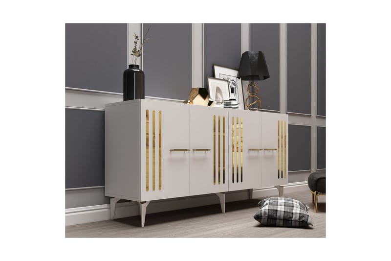 Junes Konsolbord 150 cm - Guld/Hvid - Møbler - Borde - Aflastningsbord - Entrébord