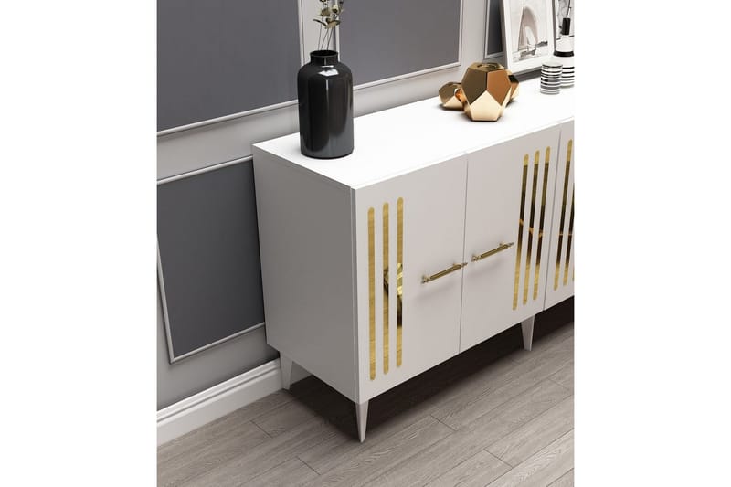 Junes Konsolbord 150 cm - Guld/Hvid - Møbler - Borde - Aflastningsbord - Entrébord