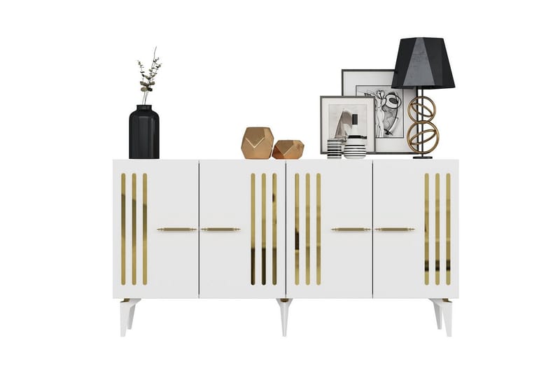 Junes Konsolbord 150 cm - Guld/Hvid - Møbler - Borde - Aflastningsbord - Entrébord