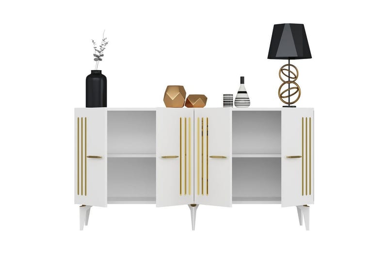 Junes Konsolbord 150 cm - Guld/Hvid - Møbler - Borde - Aflastningsbord - Entrébord