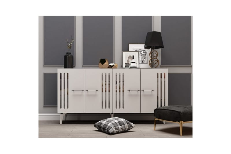 Junes Konsolbord 150 cm - Hvid/Sølv - Møbler - Borde - Aflastningsbord - Entrébord