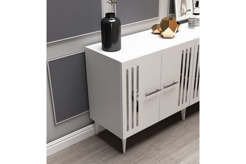Junes Konsolbord 150 cm - Hvid/Sølv - Møbler - Borde - Aflastningsbord - Entrébord