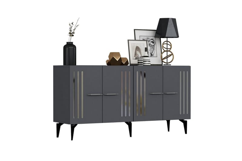 Junes Konsolbord 150 cm - Sølv/Antracit - Møbler - Borde - Aflastningsbord - Entrébord