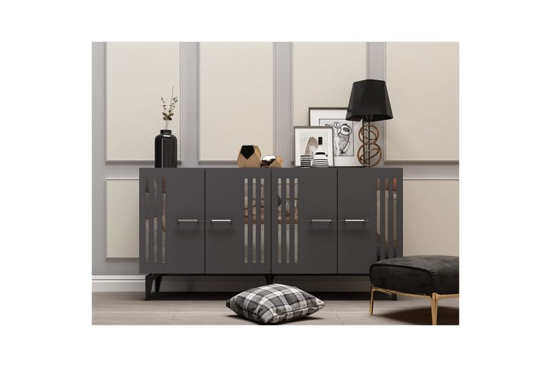 Junes Konsolbord 150 cm - Sølv/Antracit - Møbler - Borde - Aflastningsbord - Entrébord