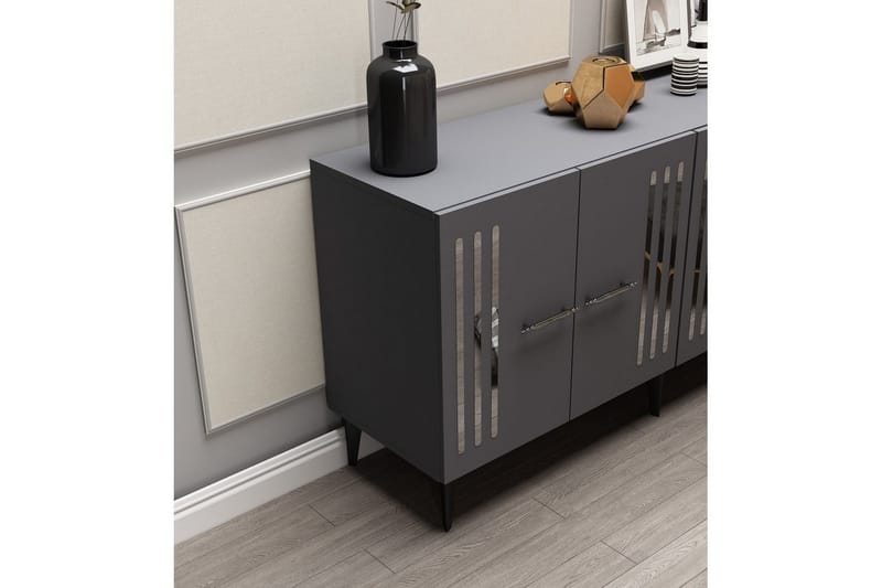 Junes Konsolbord 150 cm - Sølv/Antracit - Møbler - Borde - Aflastningsbord - Entrébord