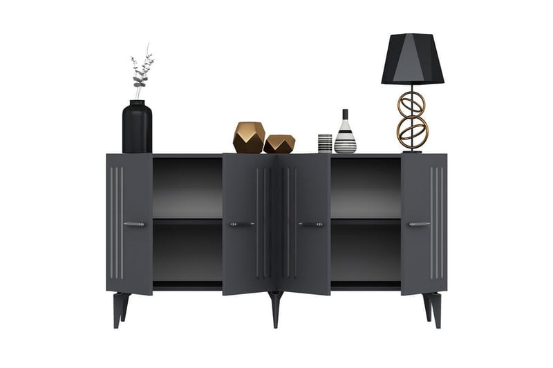 Junes Konsolbord 150 cm - Sølv/Antracit - Møbler - Borde - Aflastningsbord - Entrébord