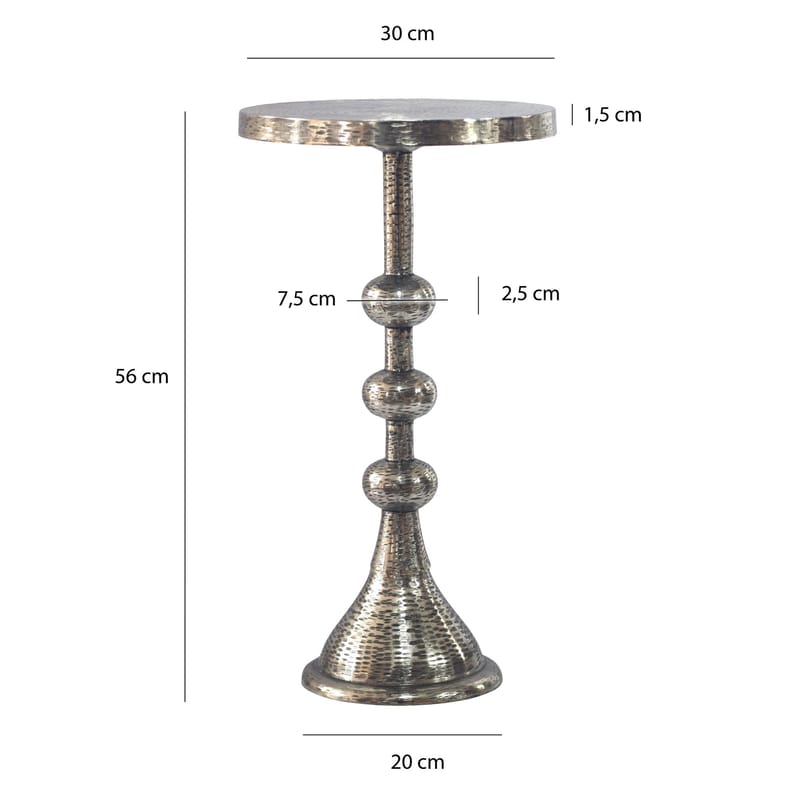 Junora Sidebord 30 cm Industriel stil - sølvfarvet - Møbler - Borde - Aflastningsbord - Konsolbord & sidebord