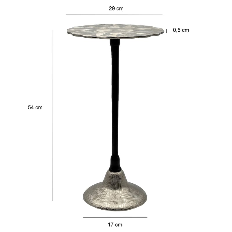 Junova Sidebord 29 cm Industriel stil - Sølv og sort - Møbler - Borde - Aflastningsbord - Lampebord