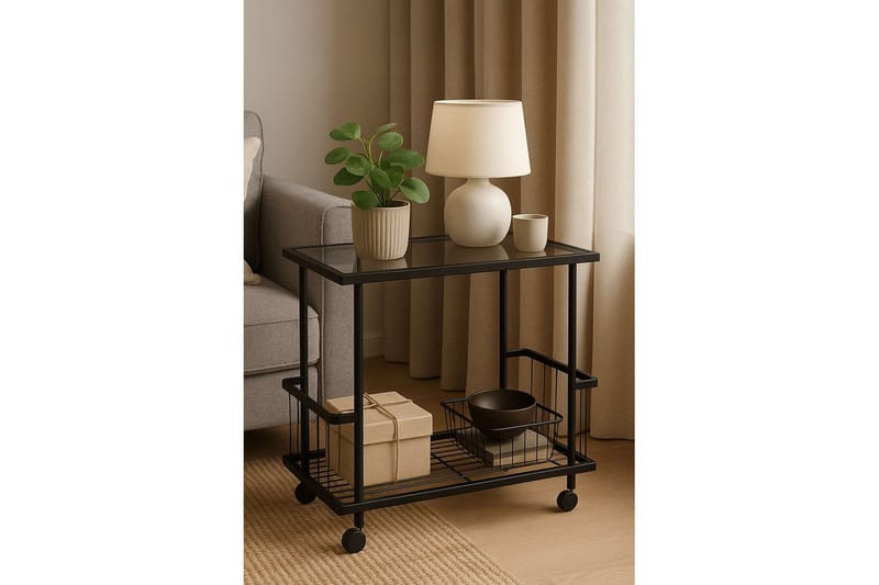 Kallin Sidebord 60x36 cm, Sort/Grå