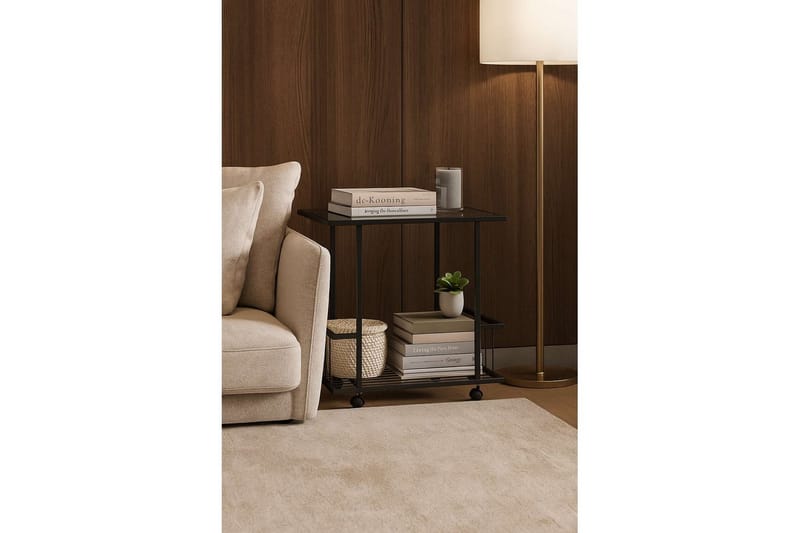 Kallin Sidebord 60x36 cm - Sort/Grå - Møbler - Borde - Aflastningsbord - Lampebord
