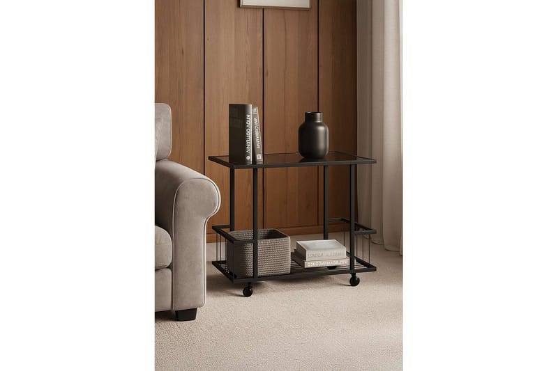 Kallin Sidebord 60x36 cm - Sort/Grå - Møbler - Borde - Aflastningsbord - Lampebord