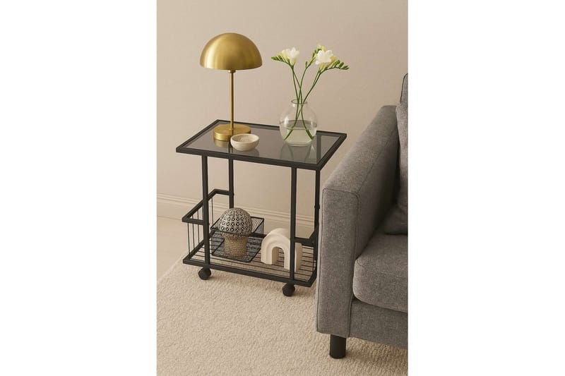 Kallin Sidebord 60x36 cm - Sort/Grå - Møbler - Borde - Aflastningsbord - Lampebord