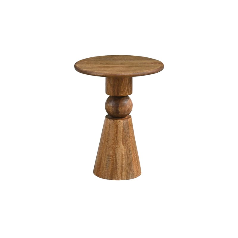Kalren rundt sidebord 35 cm i massivt mangotræ - brun - Møbler - Borde - Aflastningsbord - Konsolbord & sidebord