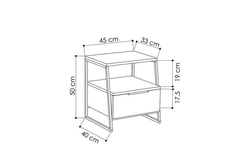 Kavilash sengebord 45 cm - Sand - Møbler - Borde - Aflastningsbord - Sengebord