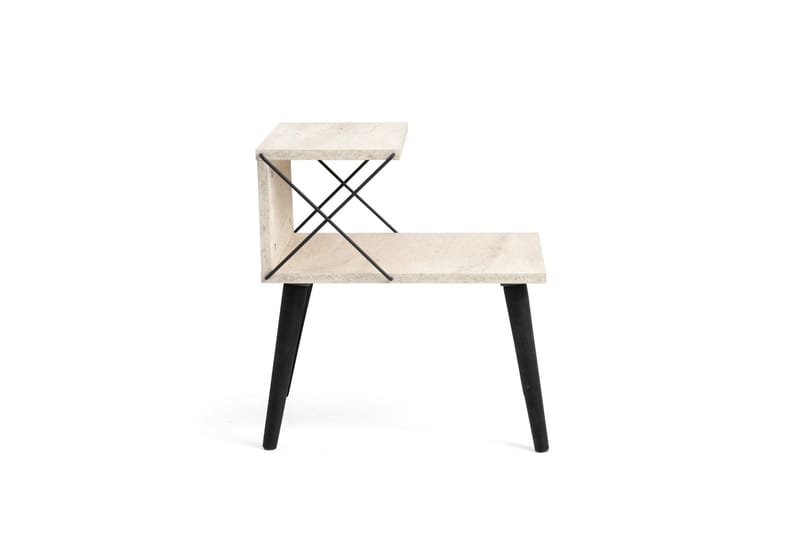 Kaysie Natbord 50 cm - Sort/Marmor - Møbler - Borde - Aflastningsbord - Sengebord